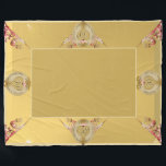 50:e/1:a Golden Ochre Fleece Blanket<br><div class="desc">För en regal medalondesign för deras årsdag. Min gyllene krans,  ornata hjärta upprepar att hon kommer att njuta av att ha på sin mysiga,  fleece filet!</div>