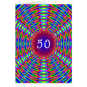 50:e Abstrakten på födelsedagen: Trippy Swirls Hälsningskort