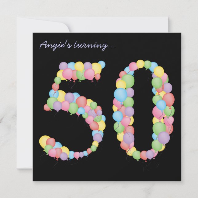 50:e Anpassningsbarna Bubbleringar i Födelsedagsfe Inbjudningar (Framsida)