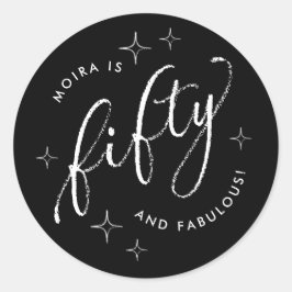 50:e årsdagen av dagens moderna svarta runt klistermärke