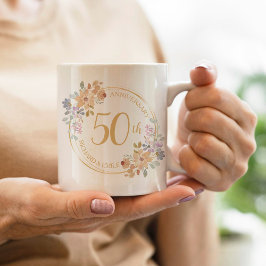 50:e årsdagen av Golden-årsdagen av vattenfärgen F Kaffemugg