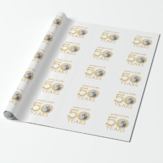 50:e årsdagen av Golden Bröllop, fotopaté, men Presentpapper