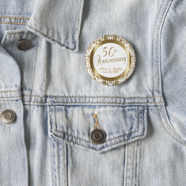50:e årsdagen av Golden Bröllop Knapp (In Situ)