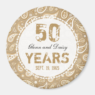 50:e årsdagen av Golden Bröllop, Paisley Mönster Magnet