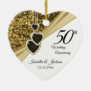 50:e årsdagen av Golden Glitter Julgransprydnad Keramik