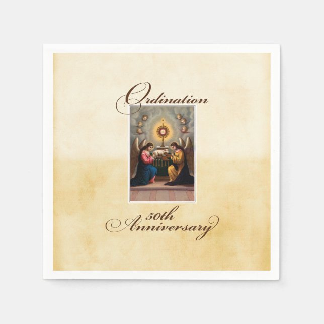 50:e årsdagen för Änglar vid Altar Pappersservett (Framsidan)