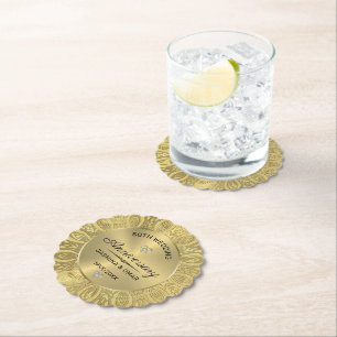 50:e årsdagen för bröllop guld mandala underlägg papper