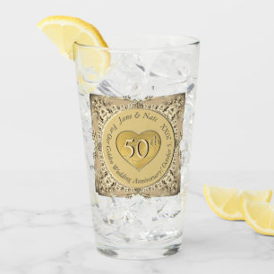 50:e årsdagen för Golden Bröllop-glaset Glaskopp