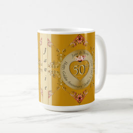 50:e årsdagen för Golden Ochre-Bröllop Kaffemugg