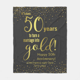 50:e årsdagen Guld Bröllop Fleecefilt