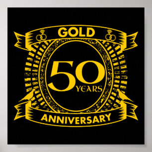 50:e årsdagen Guld Bröllop Poster