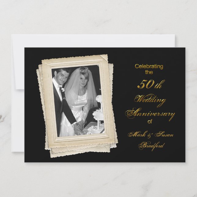 50:e årsjubileet Inbjudan - Vintage/foto (Framsida)