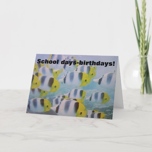 50:e BIRDHAY HUMOR FRÅN FISKSKOLOR Kort (Framsida)