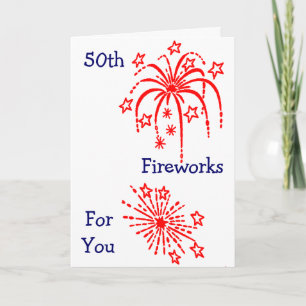 "50:e BIRTHDAY"-FIREWORKS Kort