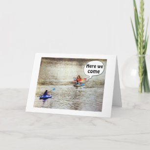 **50:e BIRTHDAY** GREETING CARD KAYAK STIL Kort