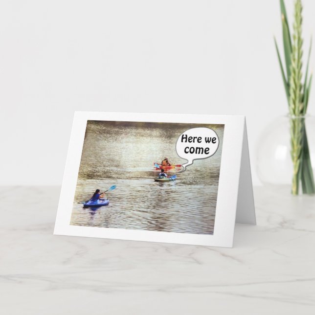 **50:e BIRTHDAY** GREETING CARD KAYAK STIL Kort (Framsida)