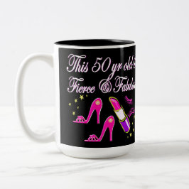 50:E BIRTHDAY ROSA DIVA DESIGN Två-Tonad MUGG