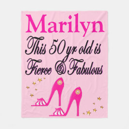 50:E BIRTHDAY ROSA PERSONLIG FLEECE BLANKET