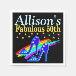 50:E BIRTHDAY SHOE ÄLSKARE PERSONALIZE PARTY NAPKI PAPPERSSERVETT