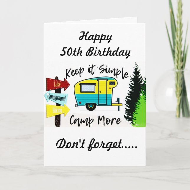 *50:e BIRTHDAY* TILL MY FAV CAMPER Kort (Framsida)