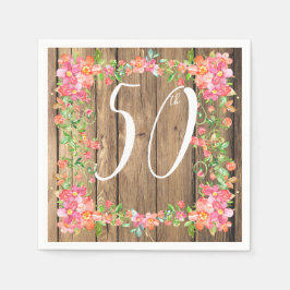 50:e blommigten för skog med skotsk kalvfödelsedag pappersservett