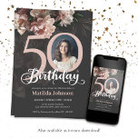50:e Blommigten på födelsedagen Mjuk Rosa Lush Ele Inbjudningar<br><div class="desc">50:e Blommigten Mjuk Rosa Lush Elegant Fotoinbjudan. En vacker och elegant blommigt-inbjudan med födelsedag, som har vackra och snygga rosor. Med den här designen kan du lägga till ett foto av födelsedagskalkylen och all information är helt anpassade. Behöver du hjälp med den här mallen? Kontakta designern/skaparen genom att klicka på...</div>