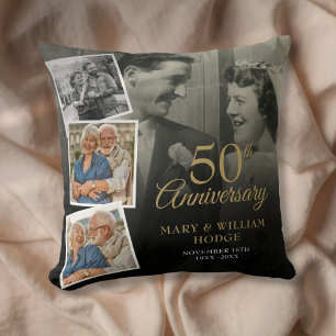 50:e Bröllop-årsdagen 5 Fotokollage Kudde