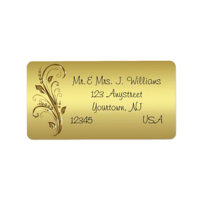 50:e Bröllop-årsdagen Adressetikett (Framsidan)