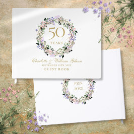 50:e Bröllop-årsdagen av Blommigten Garland Gästböcker