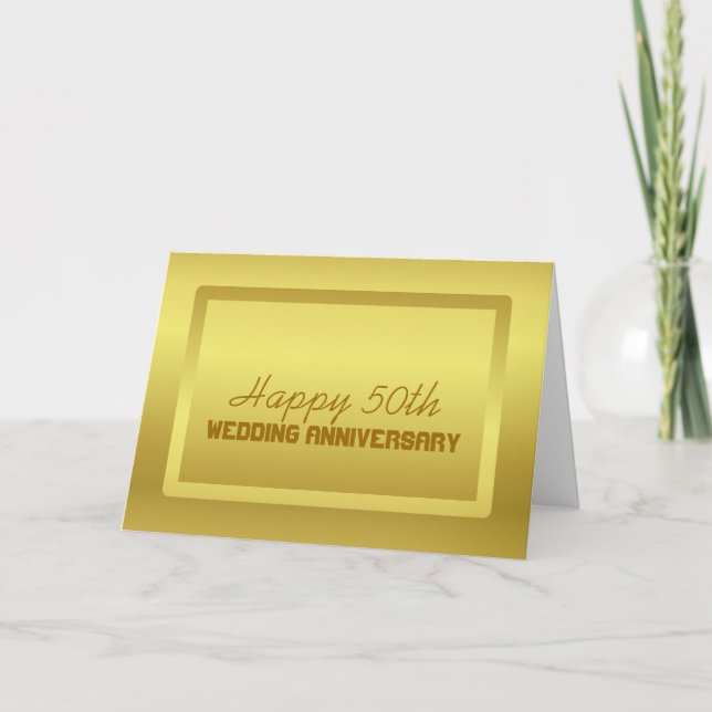 50:e Bröllop-årsdagen av Golden Gräns Kort (Framsida)