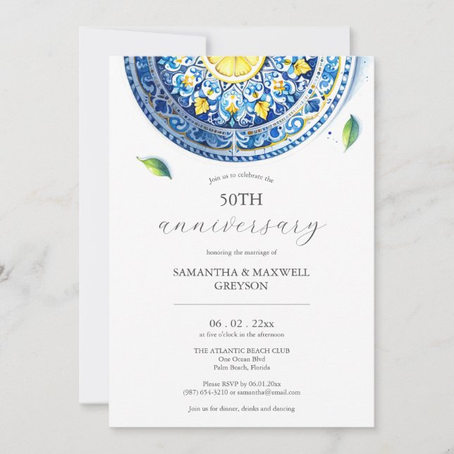 50:e Bröllop-årsdagen av inbjudan Alfresco (Framsida)