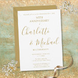 50:e Bröllop-årsdagen Elegant Golden Namnteckning Inbjudningar<br><div class="desc">Med gyllene skript namnteckning du namn. Anpassa med dina speciella femtio-årsjubileum i chic guld. Designad av Thisisnotme©</div>