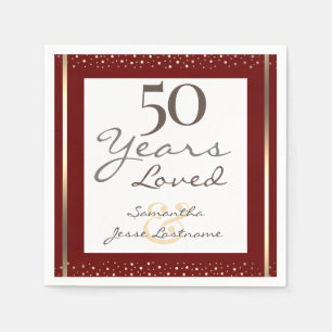 50:e Bröllop-årsdagen Elegant Guld Napkins Pappersservett