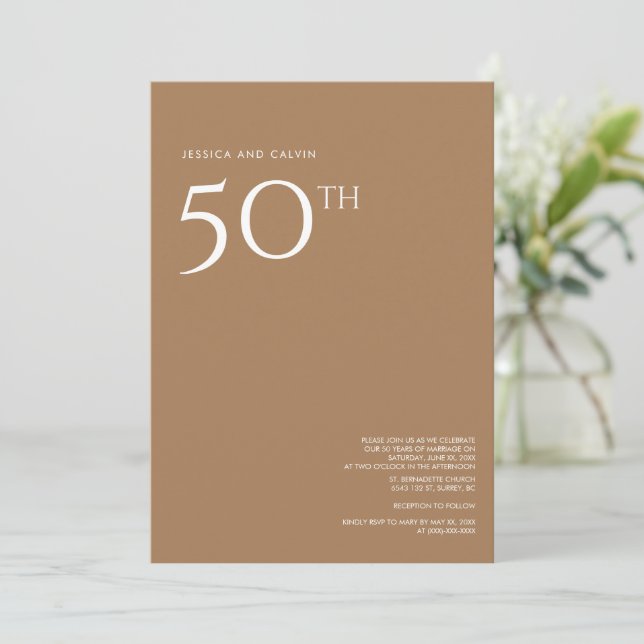 50:e Bröllop-årsdagen för inbjudan till Ro Guld (Stående Fram)