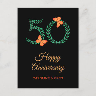 50:e Bröllop-årsdagen för lycklig-affischkort för  Vykort