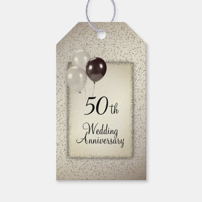 50:e Bröllop-årsdagen för Märkre med gåvor Presentetikett (Framsidan)