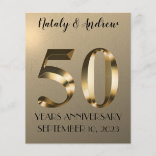 50:e Bröllop-årsdagen för Metallic Guld Flygblad