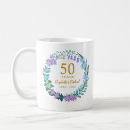50:e Bröllop-årsdagen Golden Bluebells Wandeans Kaffemugg
