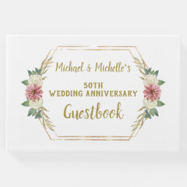 50:e Bröllop-årsdagen Guld-Blommigten Gästböcker