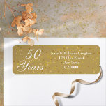 50:e Bröllop-årsdagen Guld Dust Confetti Returadress Etikett<br><div class="desc">Snyggt skript,  typsnitt 50 år och personlig med namn och skicka adress på en känslig guld-dammkonfetti. Designad av Thisisnotme©</div>