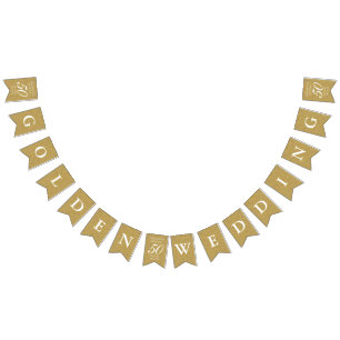 50:e Bröllop-årsdagen Guld Dust Confetti Vimplar