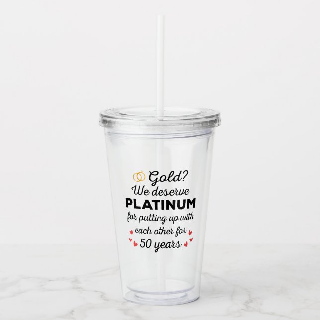 50:e Bröllop-årsdagen I - Guld Funny Couple Take Away Mugg (Framsida)