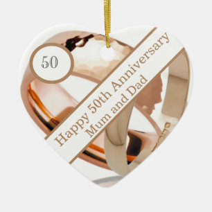 50:e Bröllop-årsdagen Julgransprydnad Keramik