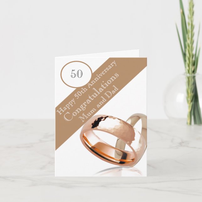 50:e Bröllop-årsdagen Kort (Framsida)