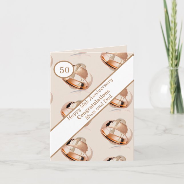 50:e Bröllop-årsdagen Kort (Framsida)