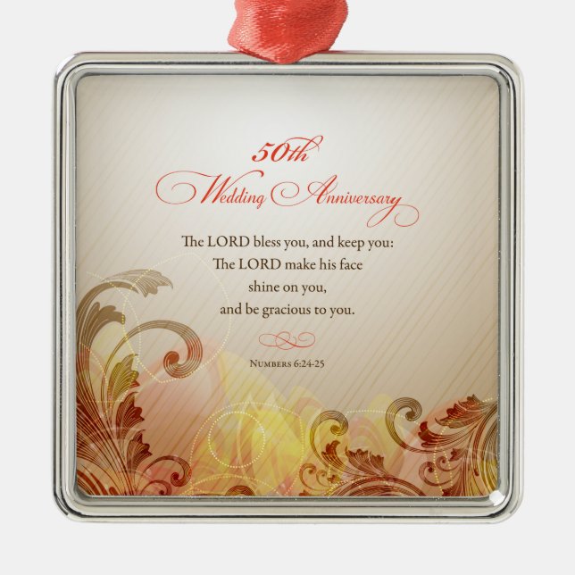 50:e Bröllop-årsdagen, Lord Bless & Behålla Julgransprydnad Metall (Framsidan)