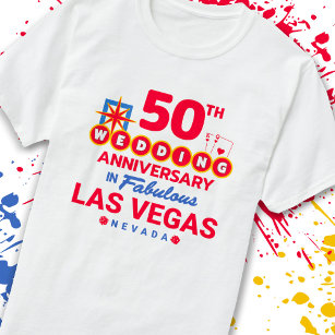 50:e Bröllop-årsdagen Par Las Vegas Resa T Shirt