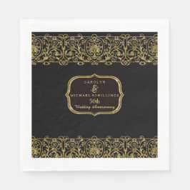 50:e Bröllop-årsdagen Party Art Deco Nouveau Pappersservett