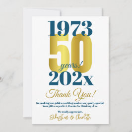 50:e Bröllop-årsdagen Party Tack Kort