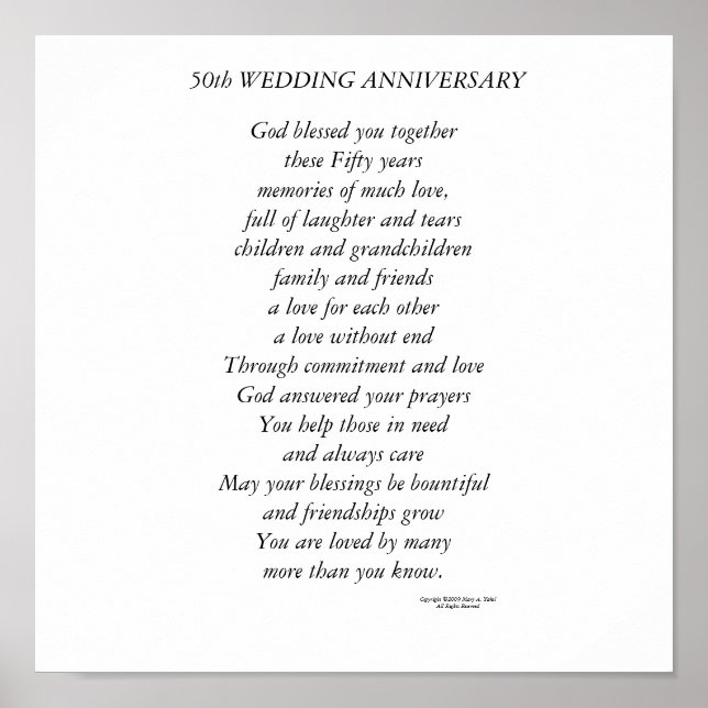 50:e Bröllop-årsdagen Poster (Framsidan)
